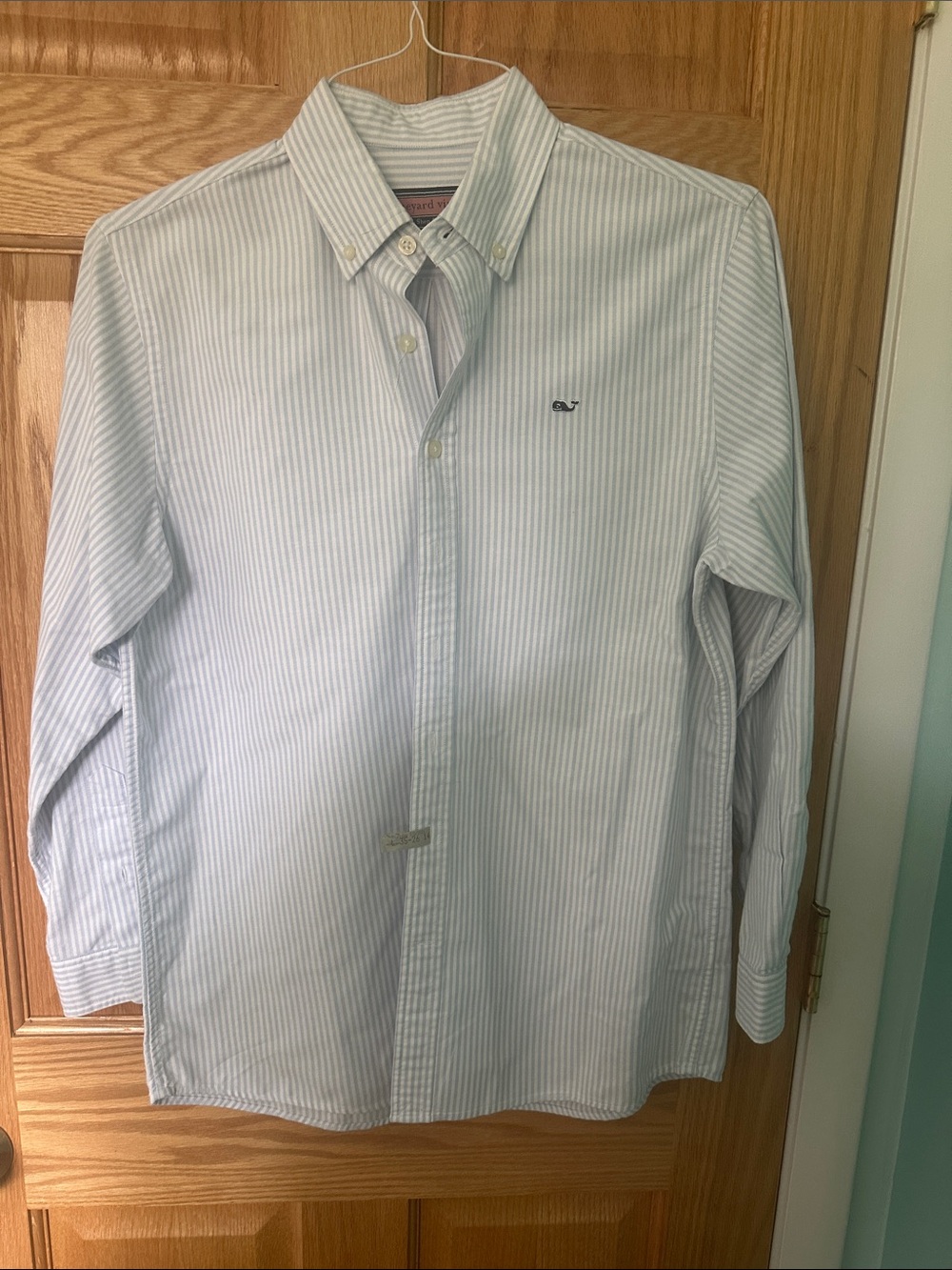 Vineyard Vines Light Blue and White Striped Button-Down Shirt